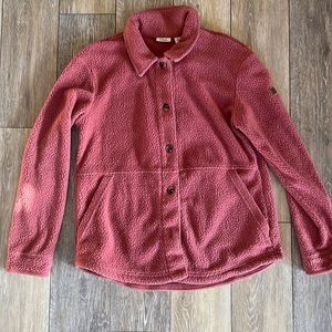 Pink fleece button up
